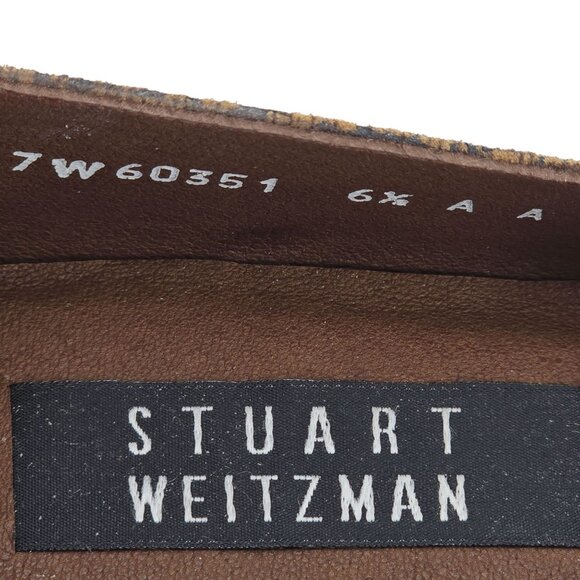 Stuart Weitzman Women's size 6.5AA Brown Black Tweed Dress Shoes Tassel Loafers - Picture 8 of 10